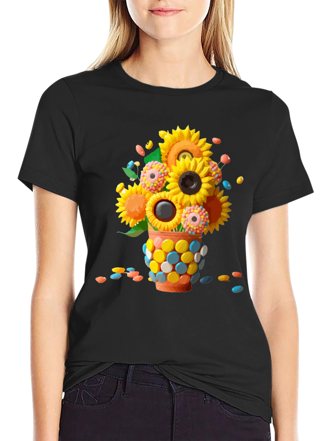 Sunflower Candy Vase Graphic Tee