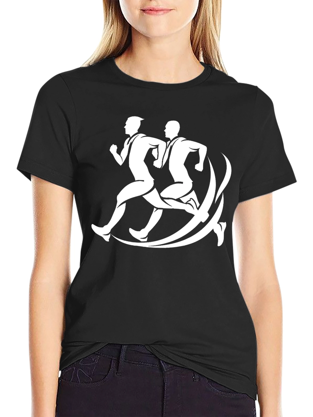 Mens Runner Graphic Tee - Black Casual Shirt