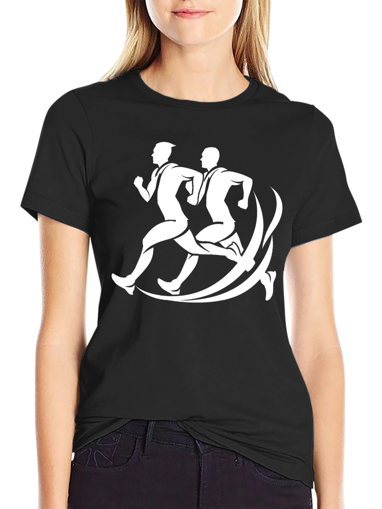 Mens Runner Graphic Tee - Black Casual Shirt