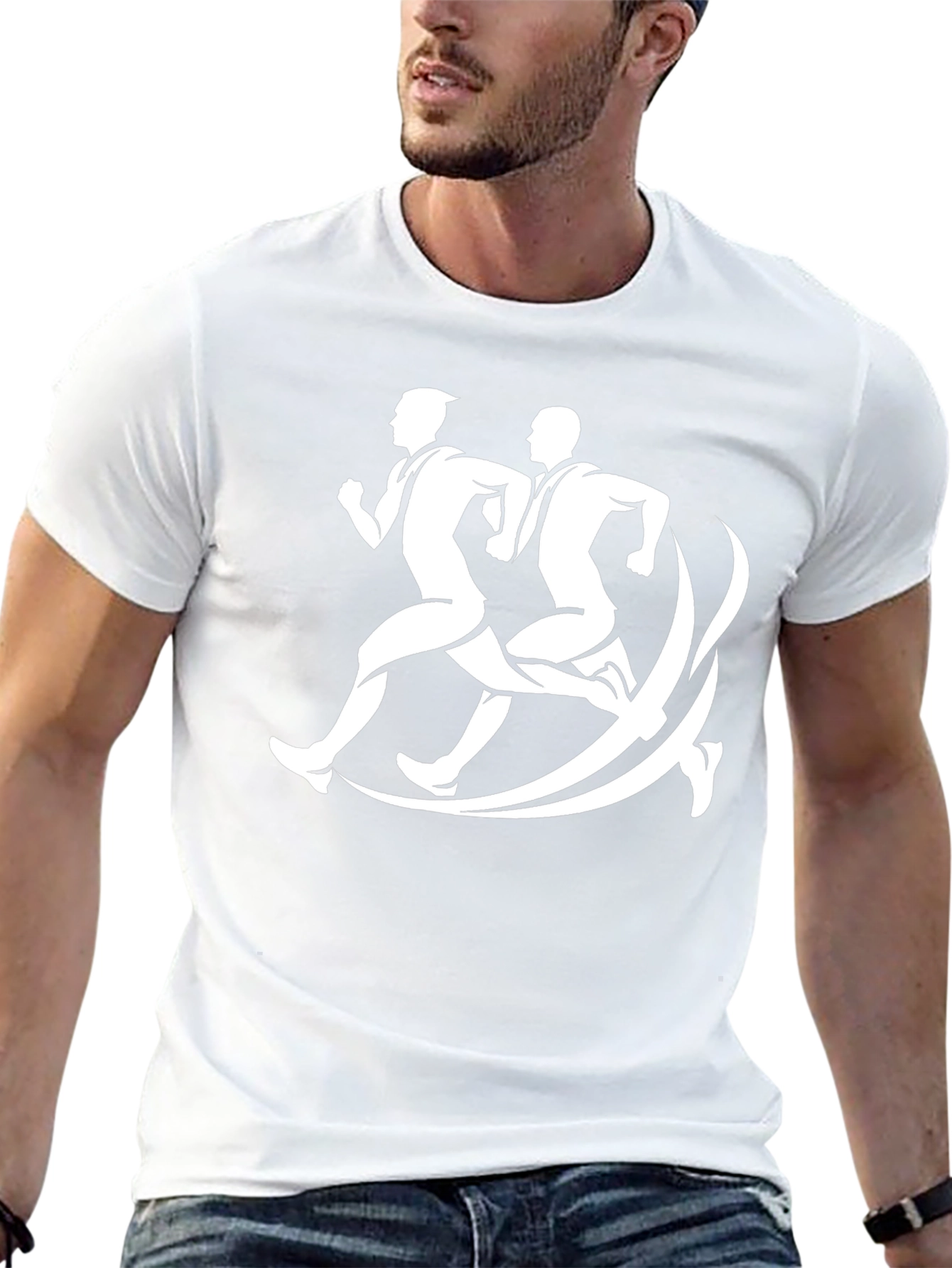 Mens Runner Graphic Tee - Black Casual Shirt