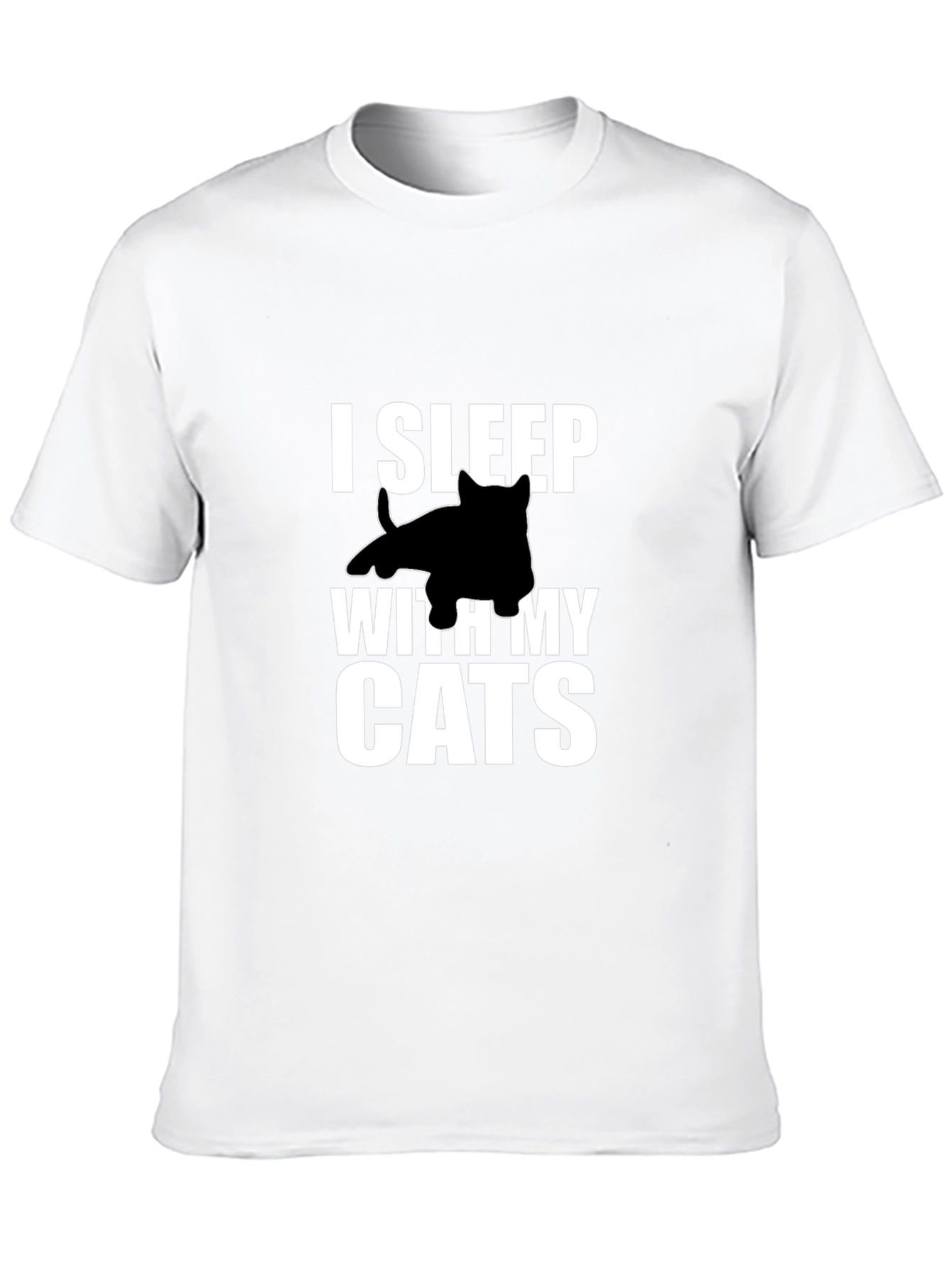 I Sleep With My Cats Graphic Tee - Black