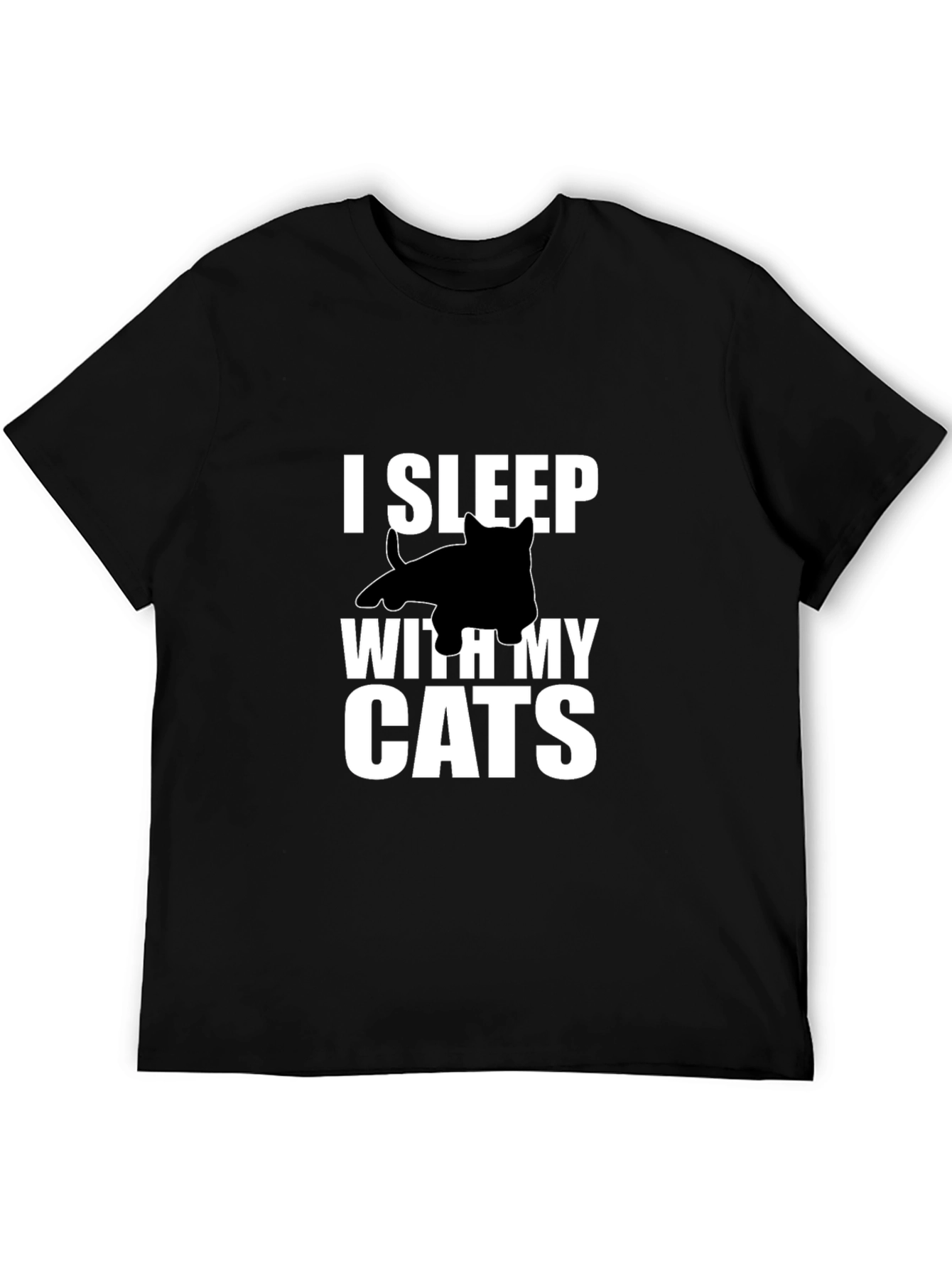 I Sleep With My Cats Graphic Tee - Black