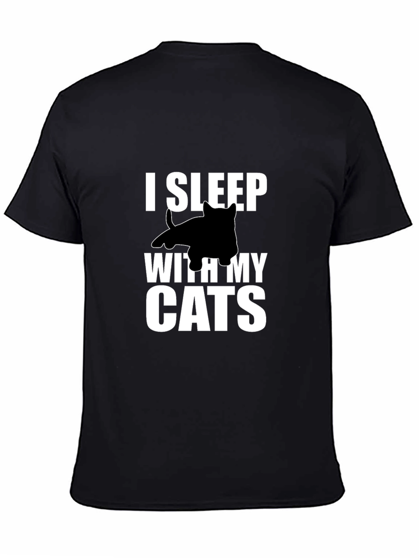 I Sleep With My Cats Graphic Tee - Black