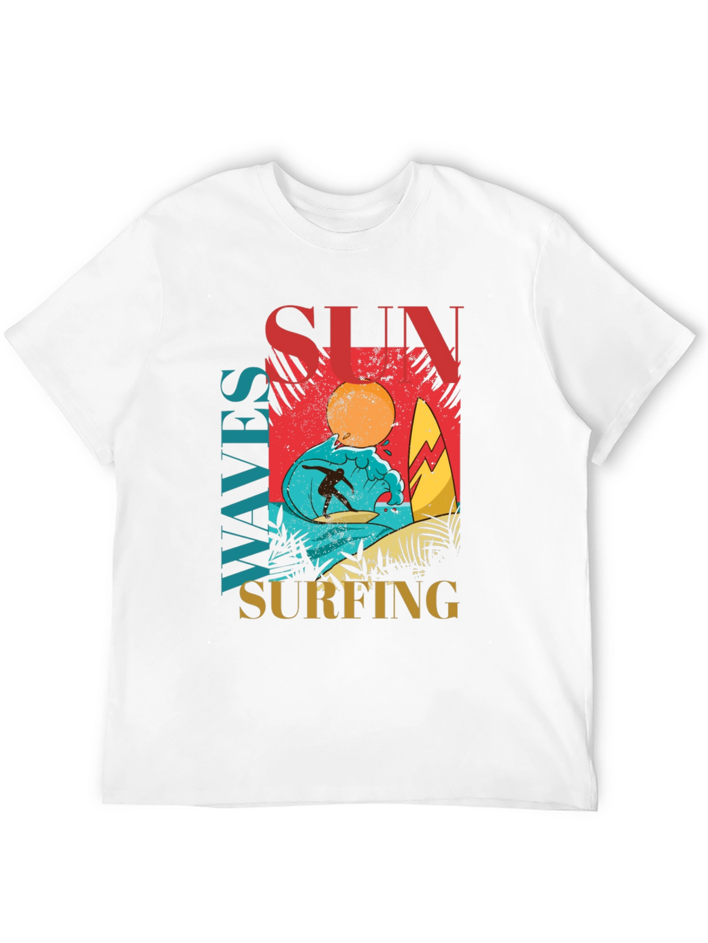 Sun Waves Surfing Graphic Tee