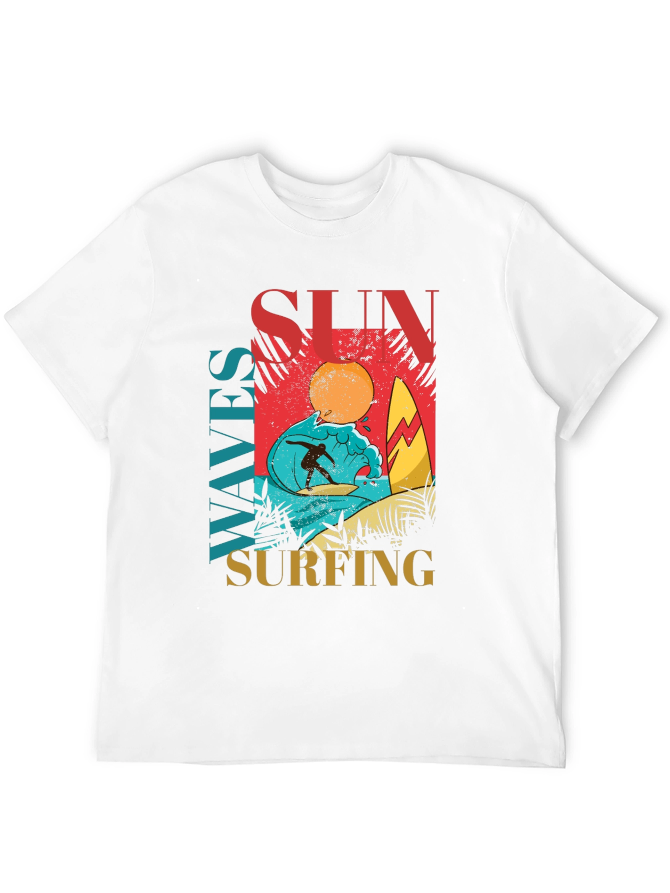 Sun Waves Surfing Graphic Tee