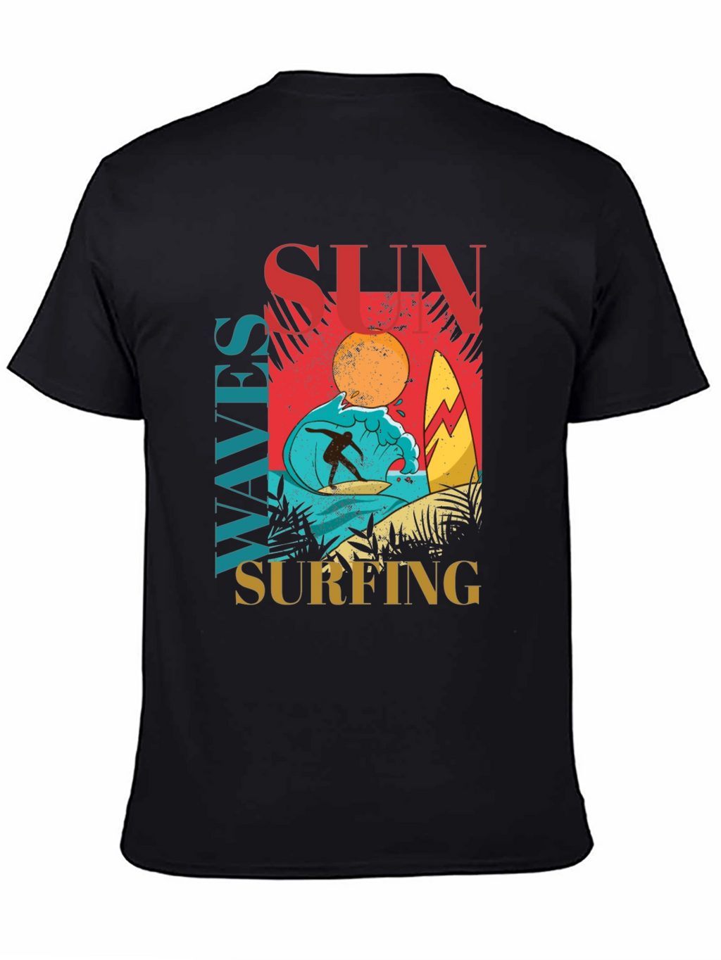 Sun Waves Surfing Graphic Tee