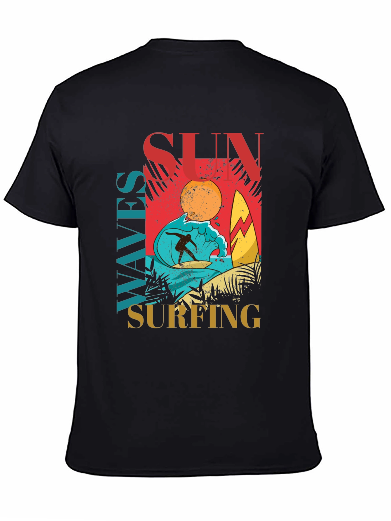 Sun Waves Surfing Graphic Tee