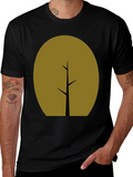 Minimalist Tree Graphic T-Shirt - Black