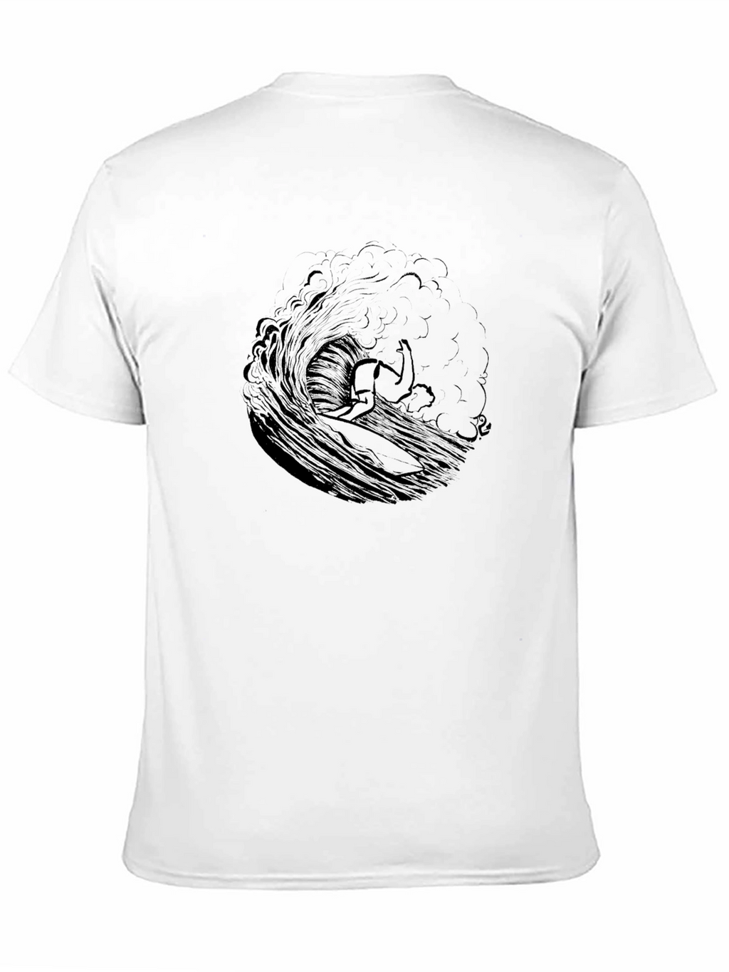 Surfing Wave Graphic Tee - Black