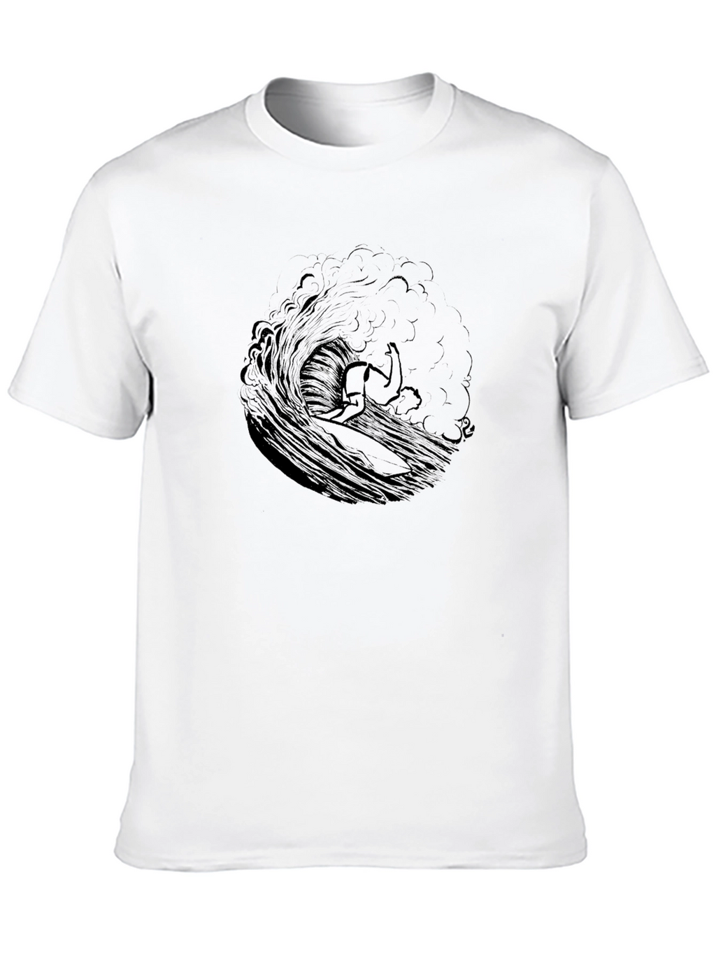 Surfing Wave Graphic Tee - Black