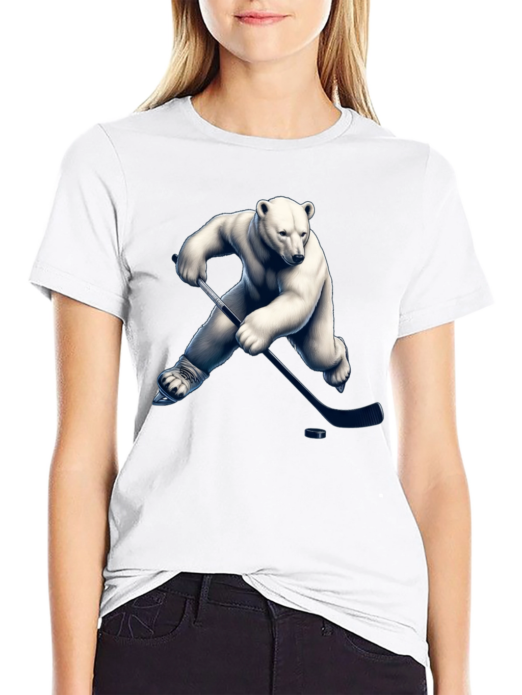 Polar Bear Hockey Graphic T-Shirt