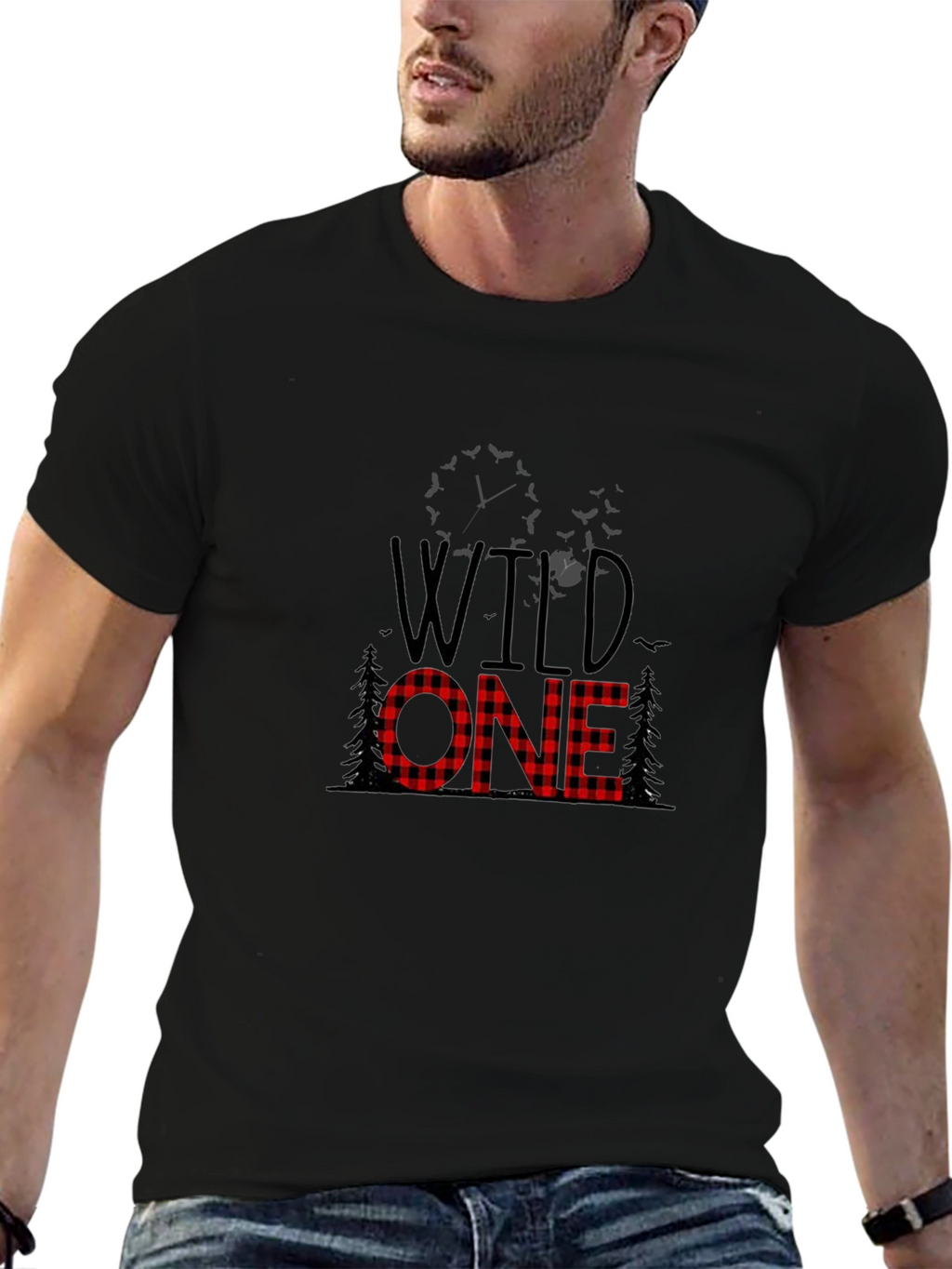 Wild One Buffalo Plaid Graphic Tee
