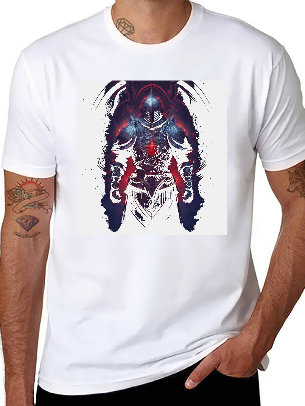 Knight Graphic Print Black T-Shirt