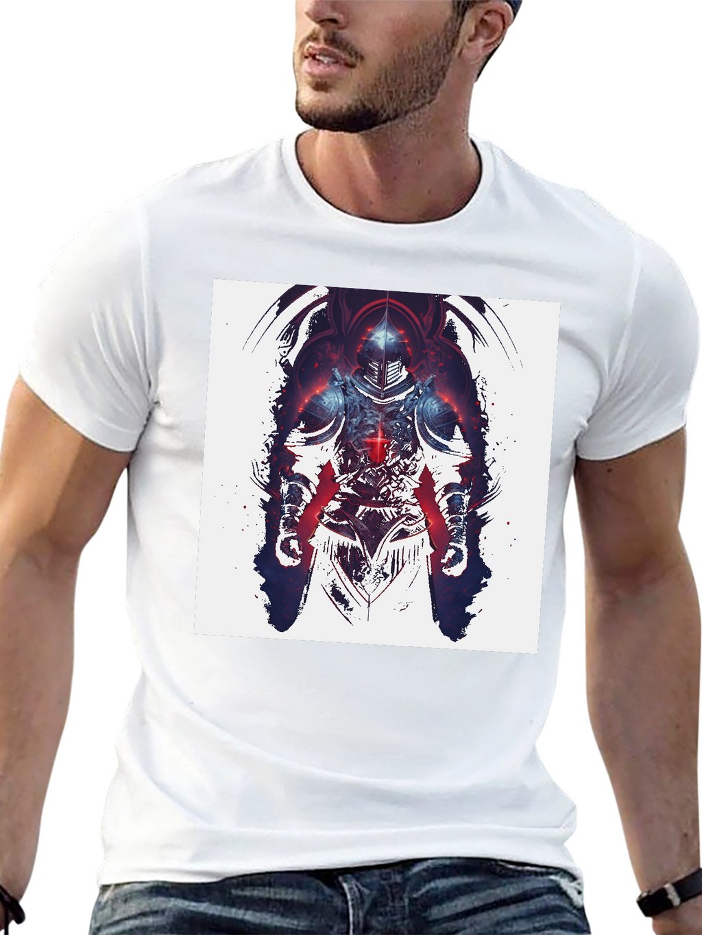 Knight Graphic Print Black T-Shirt