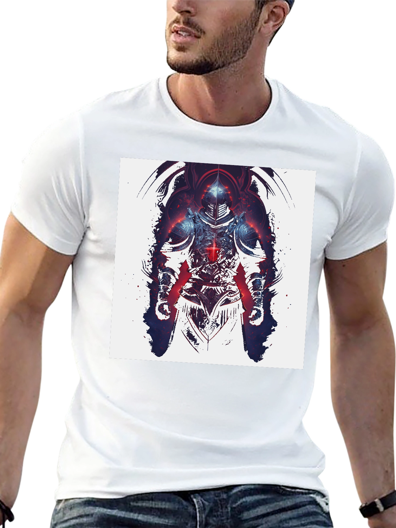 Knight Graphic Print Black T-Shirt
