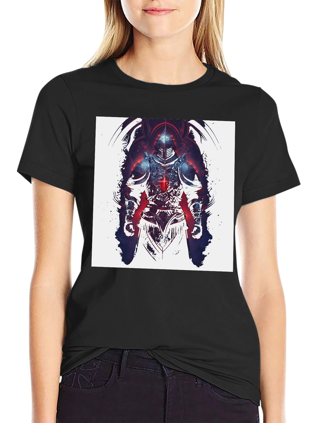Knight Graphic Print Black T-Shirt