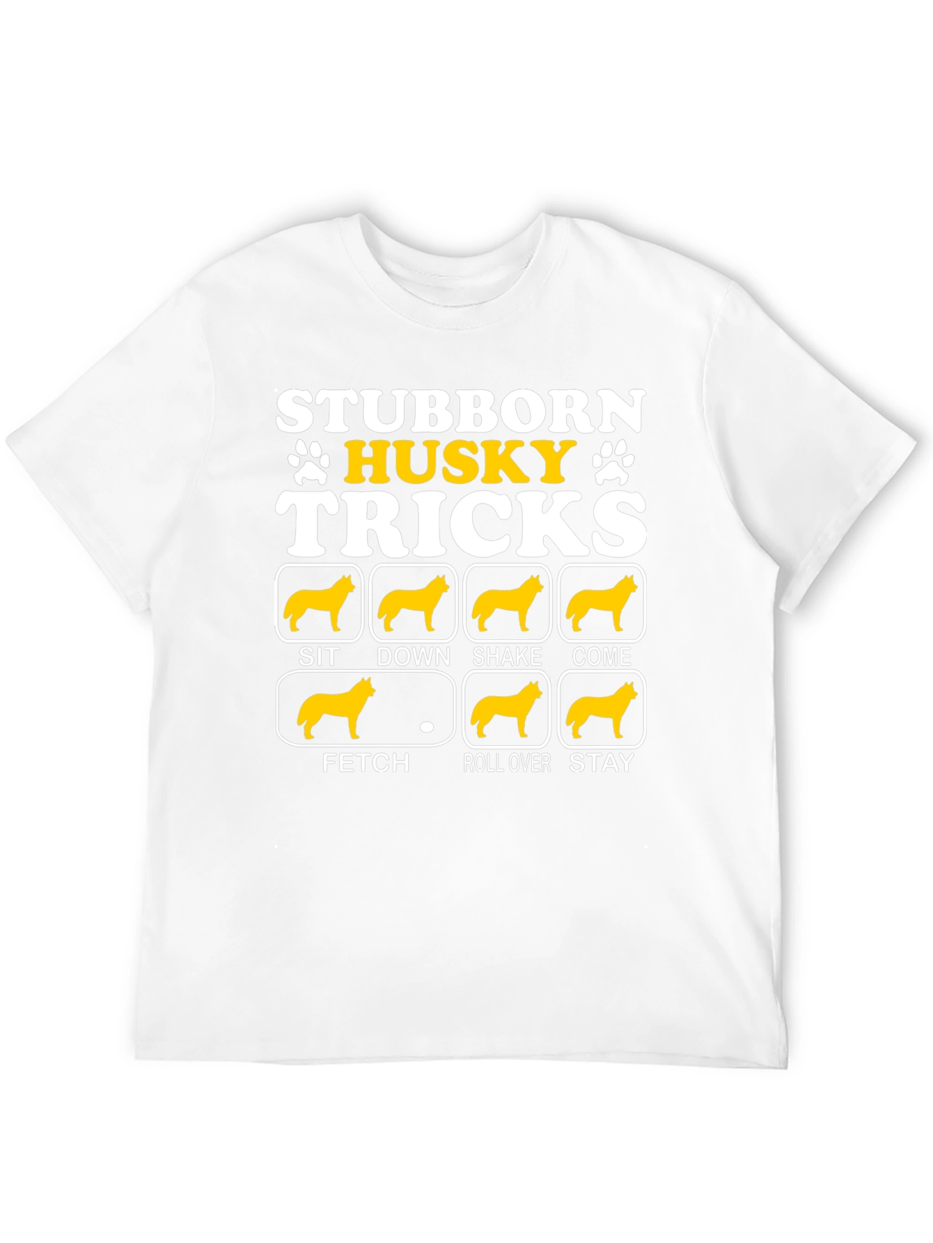 Stubborn Husky Tricks Graphic T-Shirt