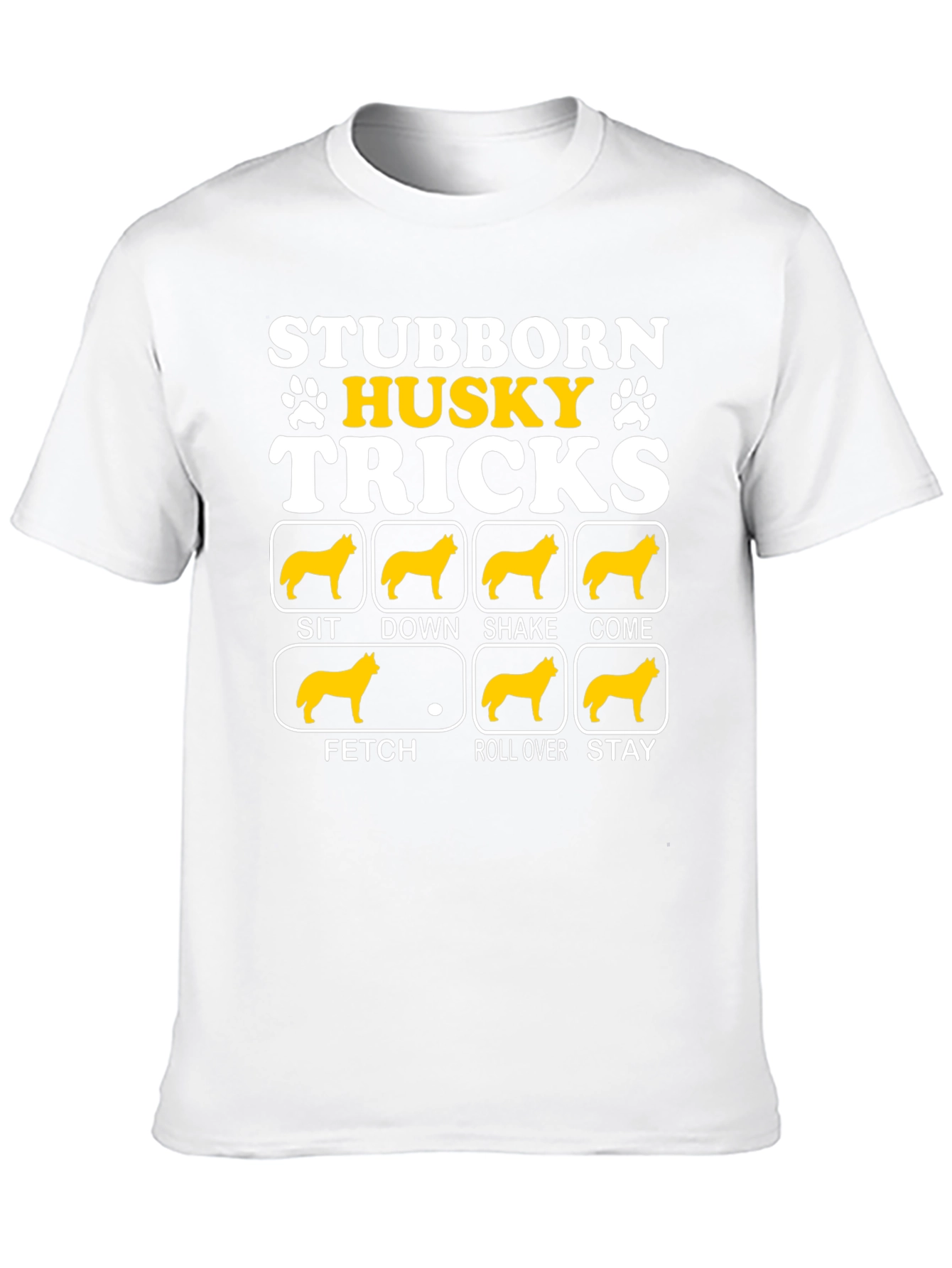 Stubborn Husky Tricks Graphic T-Shirt
