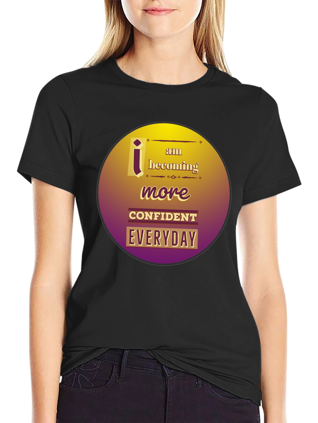 Confident Everyday Black Graphic Tee