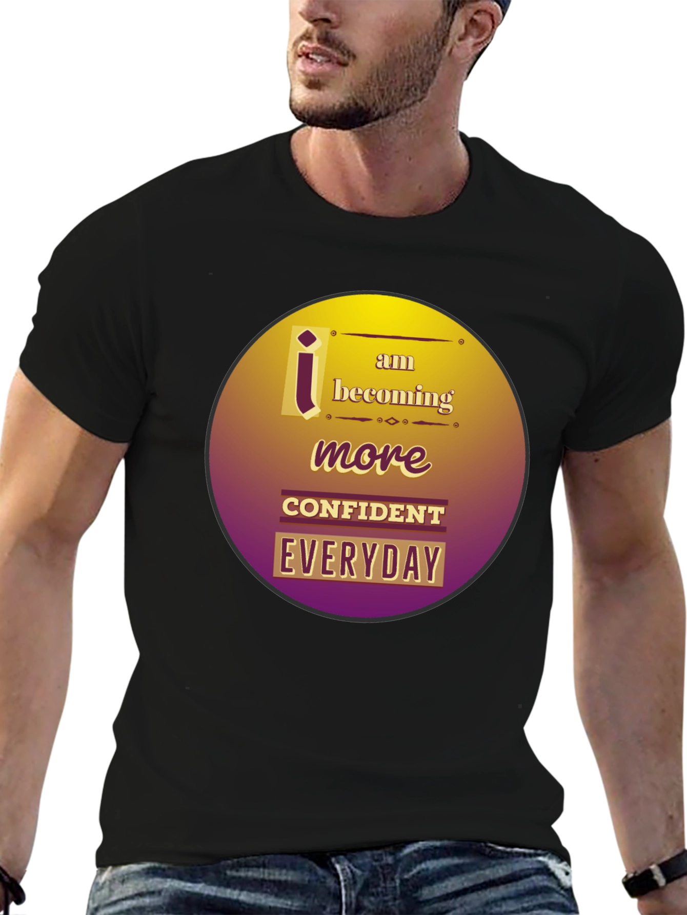 Confident Everyday Black Graphic Tee