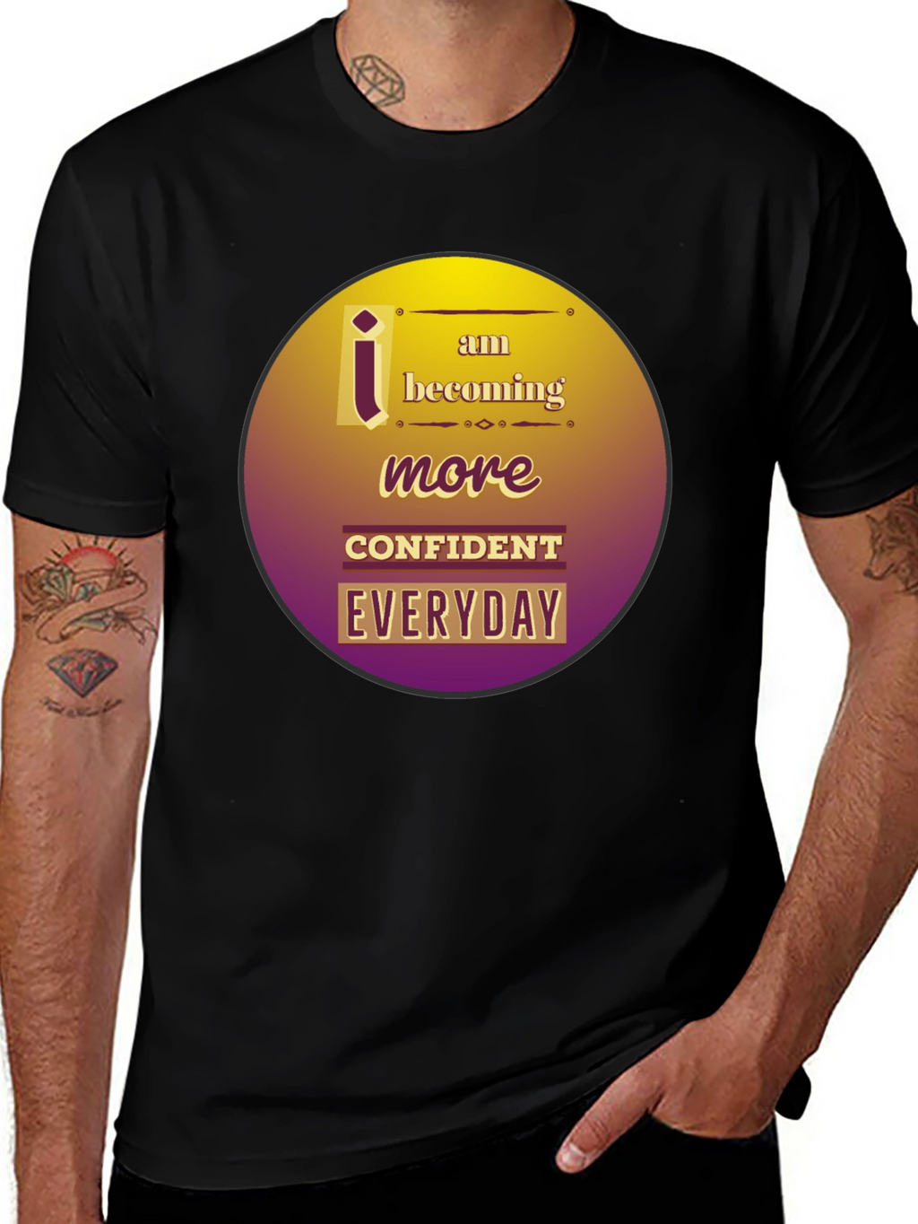 Confident Everyday Black Graphic Tee