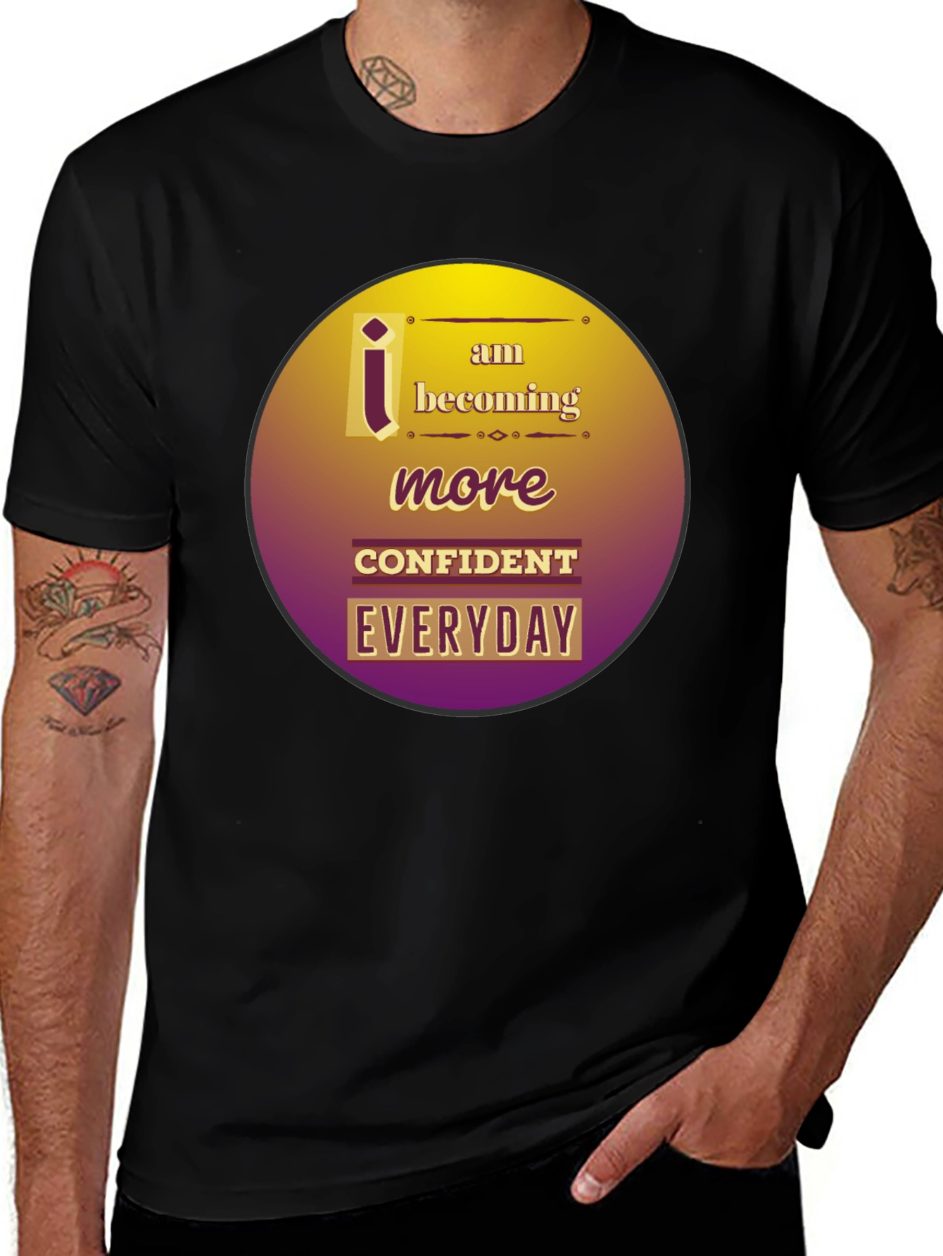 Confident Everyday Black Graphic Tee
