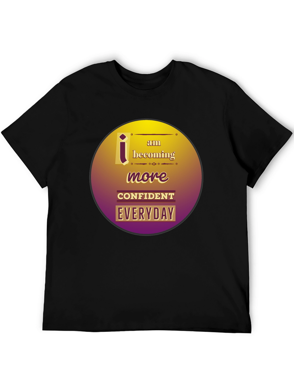 Confident Everyday Black Graphic Tee