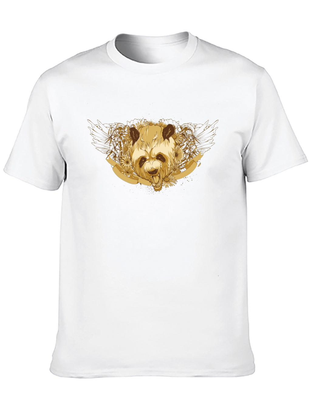 Golden Panda Graphic Tee - Unisex Black T-Shirt