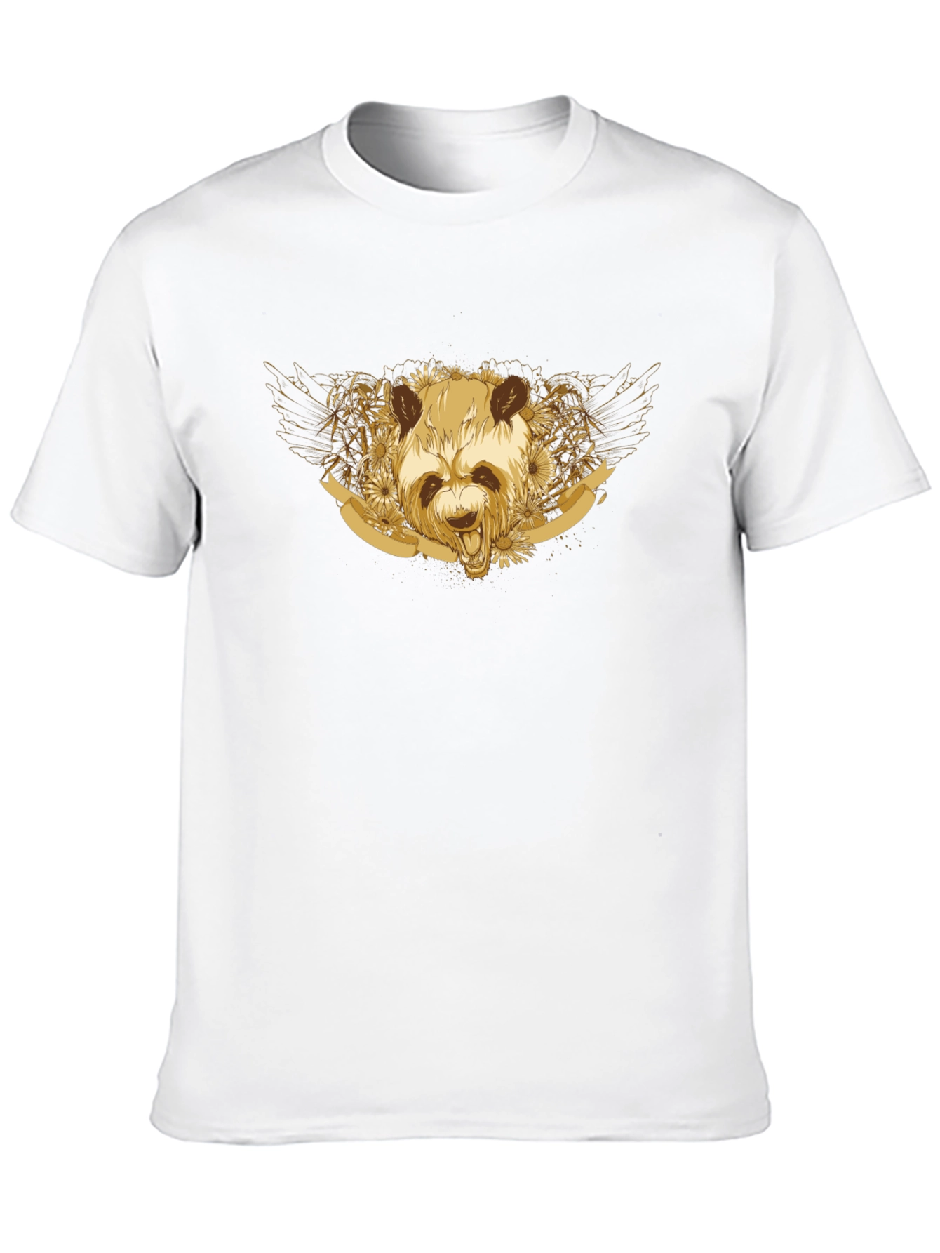 Golden Panda Graphic Tee - Unisex Black T-Shirt
