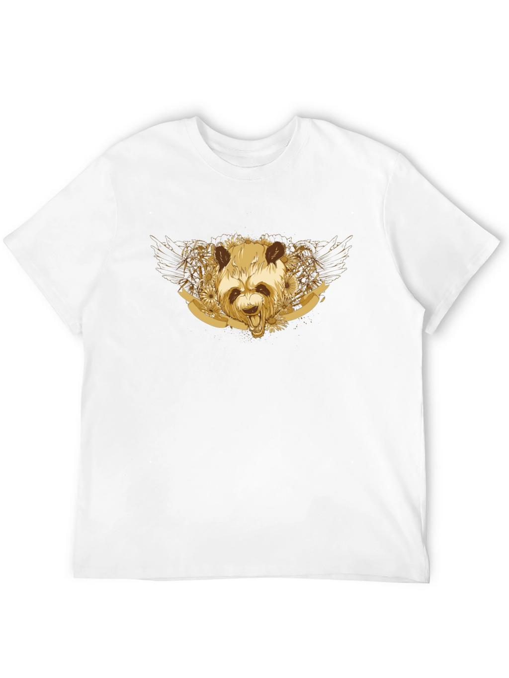 Golden Panda Graphic Tee - Unisex Black T-Shirt