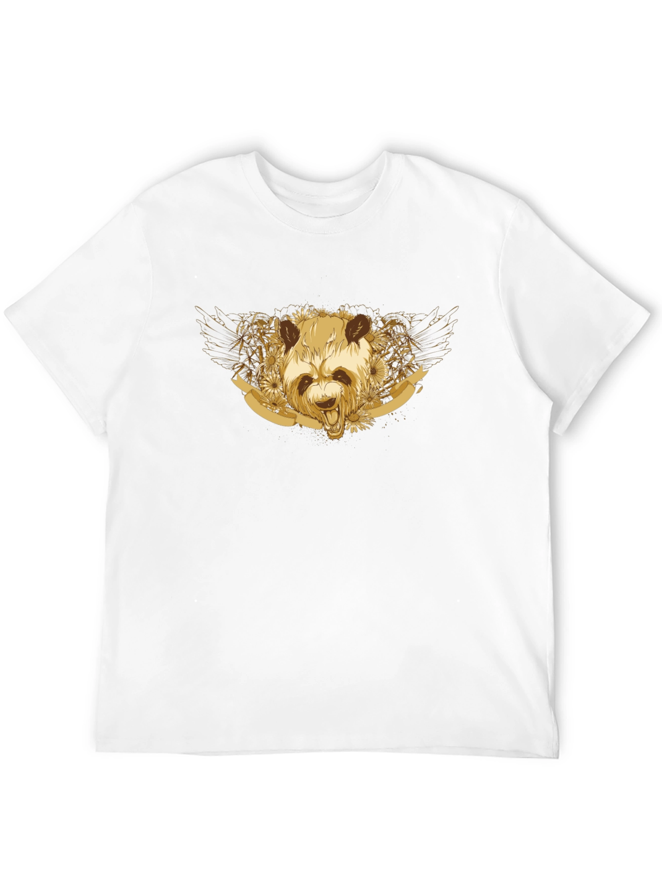 Golden Panda Graphic Tee - Unisex Black T-Shirt