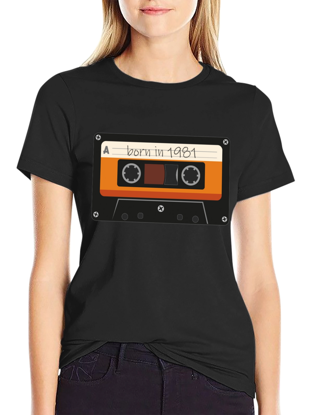 Born in 1981 Cassette Tape Graphic T-Shirt