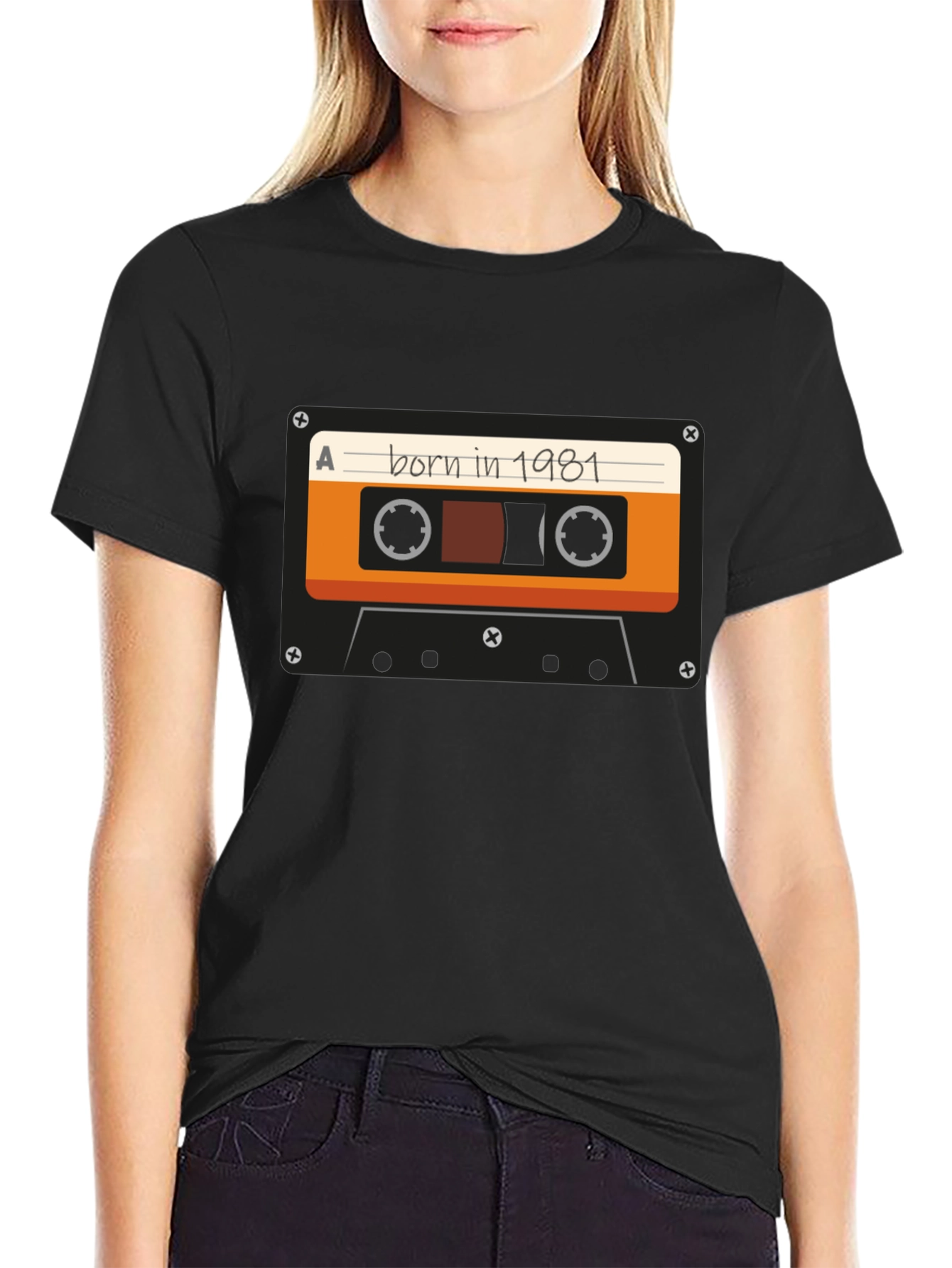 Born in 1981 Cassette Tape Graphic T-Shirt