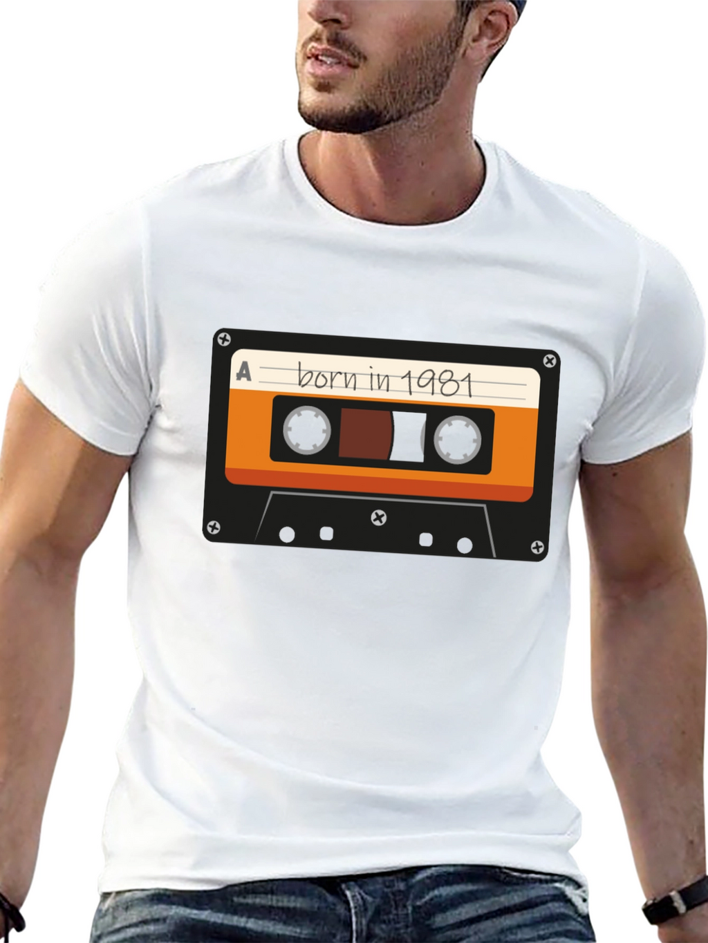 Born in 1981 Cassette Tape Graphic T-Shirt