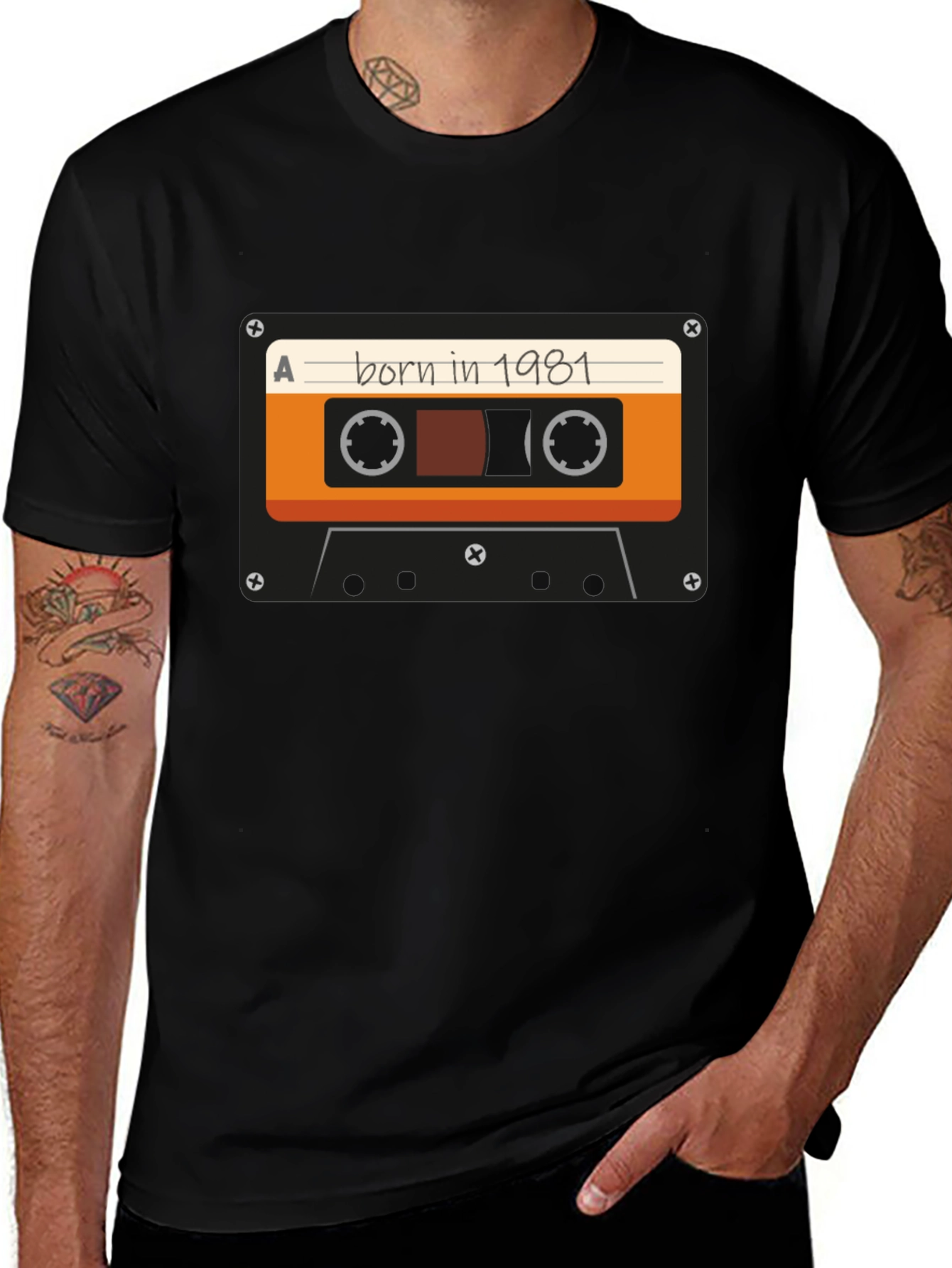 Born in 1981 Cassette Tape Graphic T-Shirt