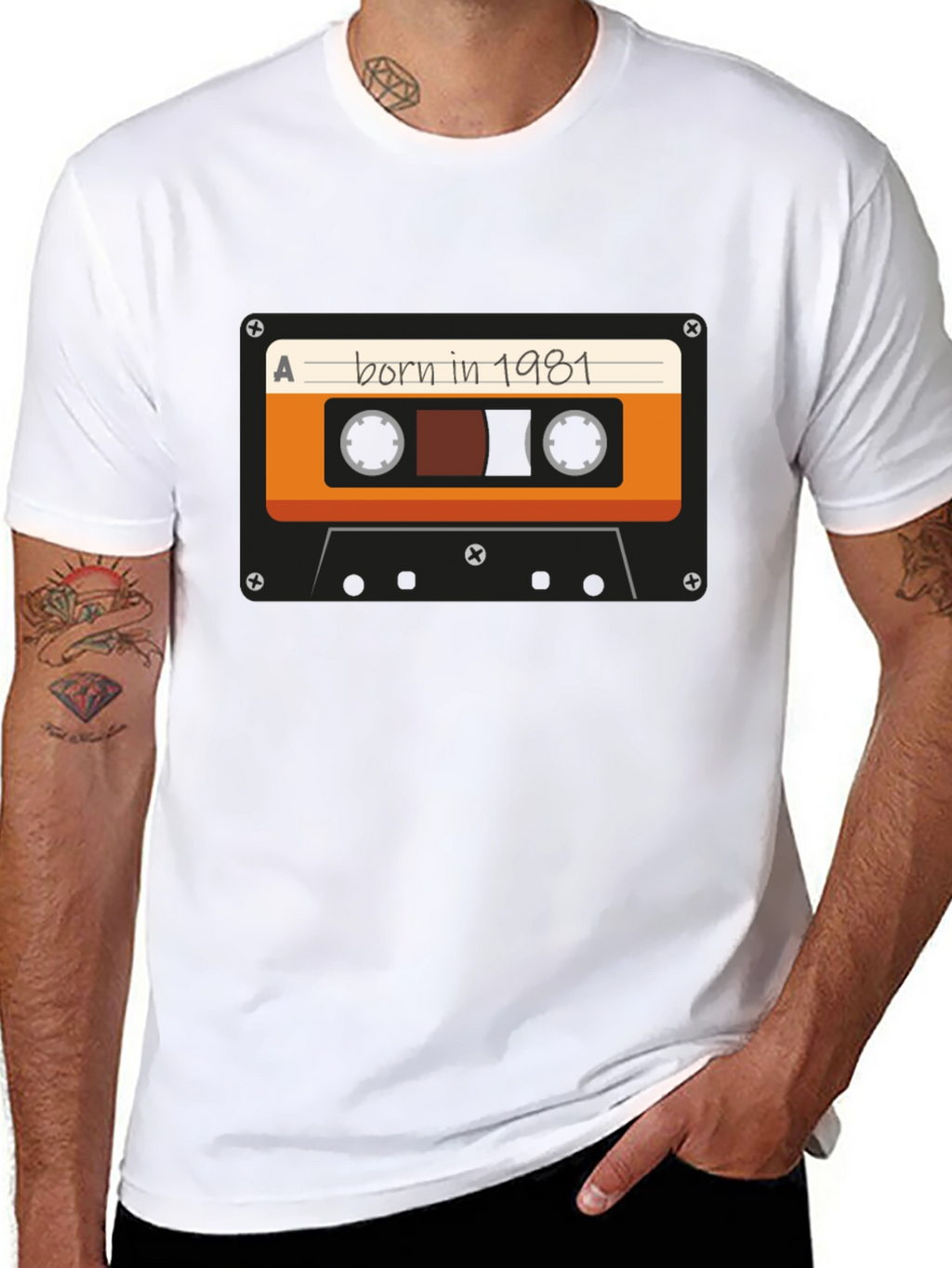 Born in 1981 Cassette Tape Graphic T-Shirt