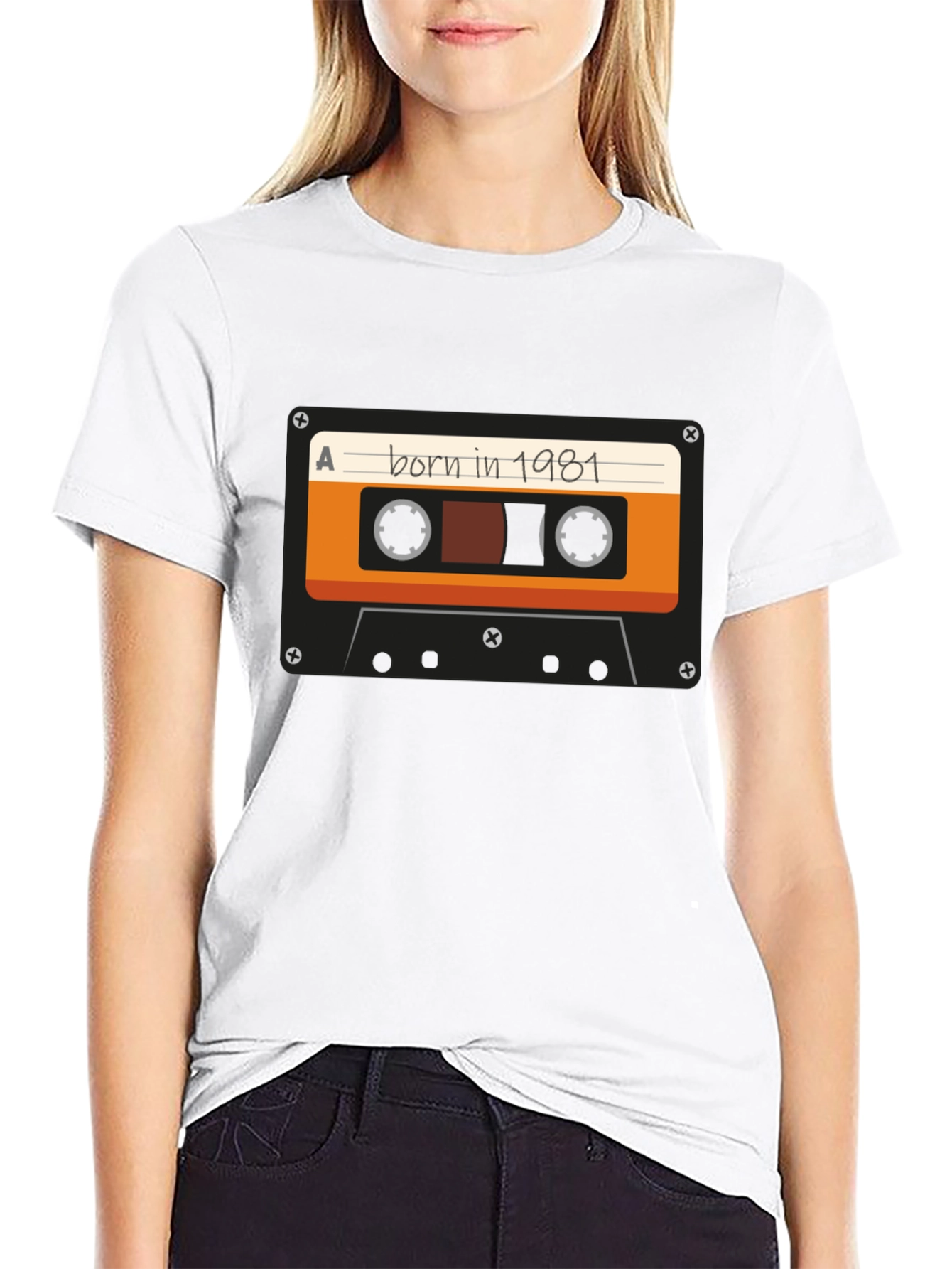 Born in 1981 Cassette Tape Graphic T-Shirt