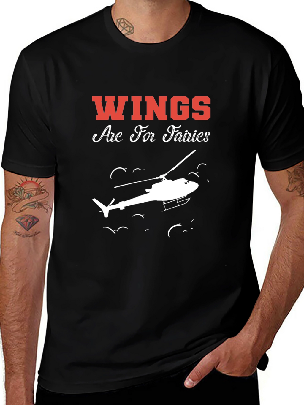 Wings Are For Fairies Helicopter T-Shirt