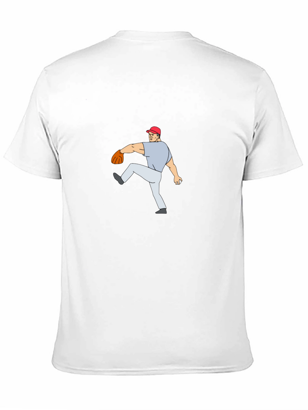 Baseball Pitcher Cartoon Black T-Shirt