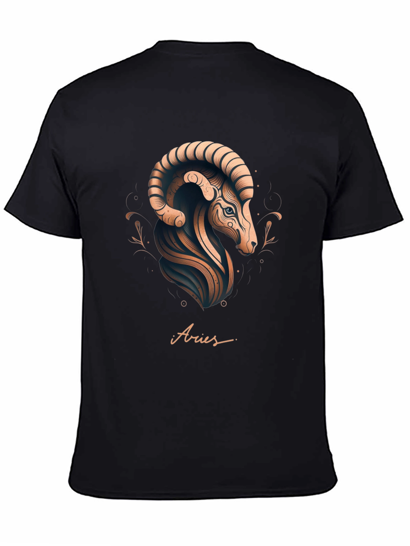 Aries Zodiac Graphic Tee - Black Stylish Design