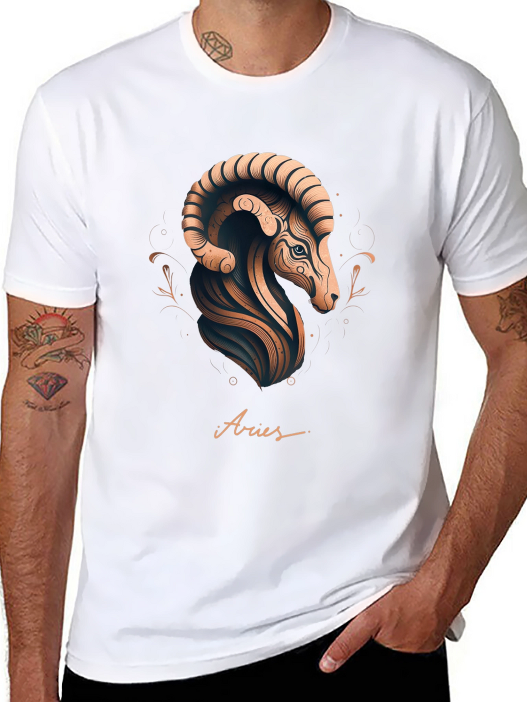 Aries Zodiac Graphic Tee - Black Stylish Design
