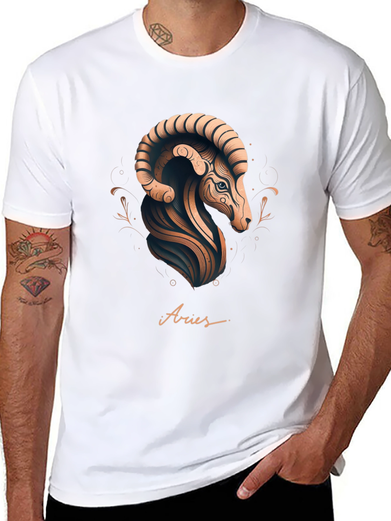Aries Zodiac Graphic Tee - Black Stylish Design