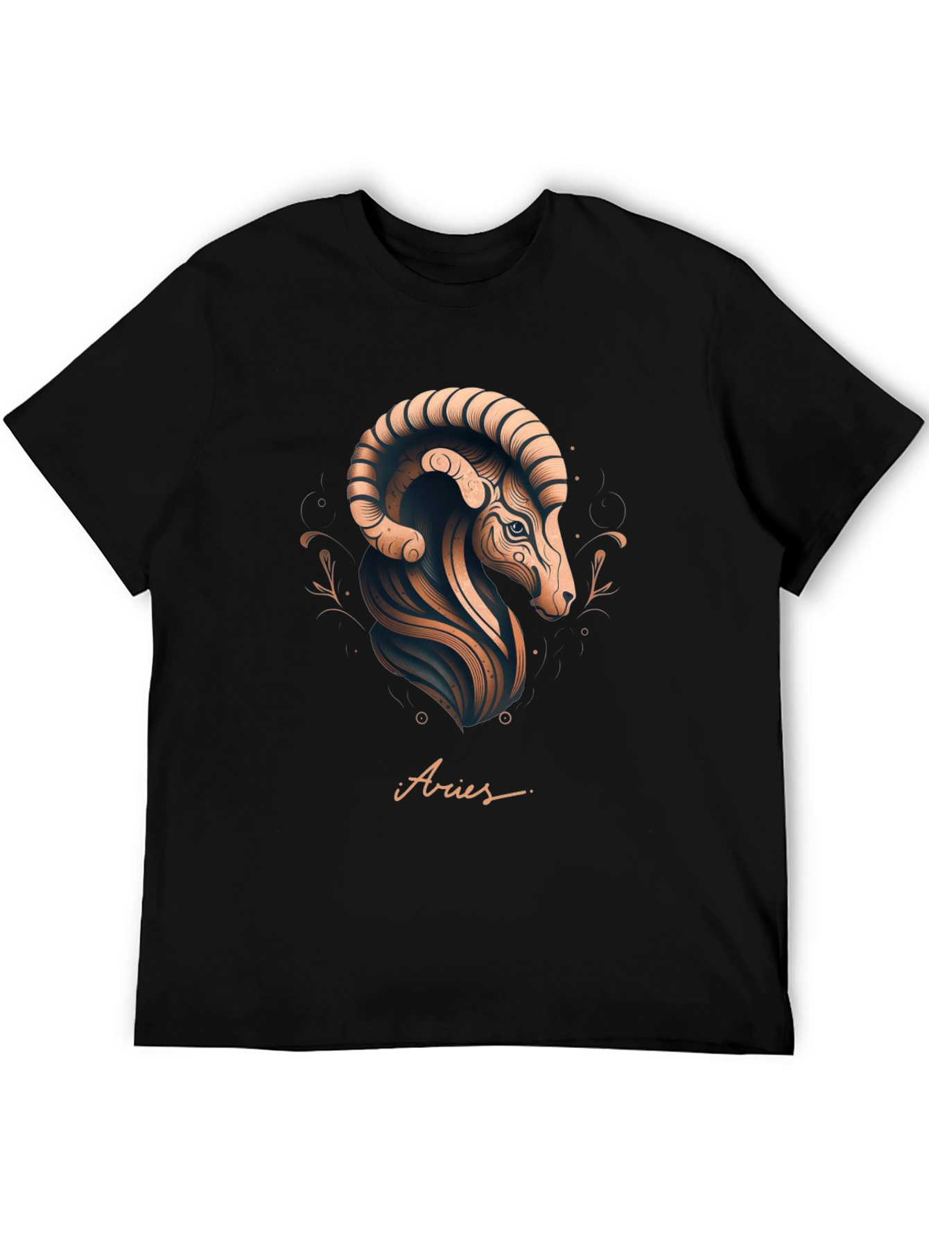Aries Zodiac Graphic Tee - Black Stylish Design