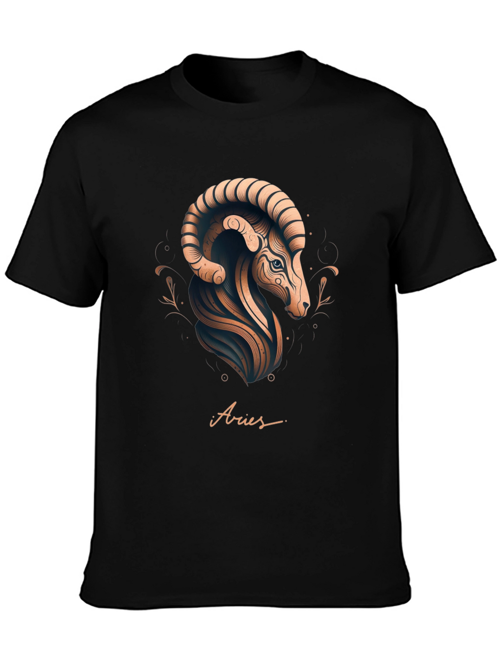 Aries Zodiac Graphic Tee - Black Stylish Design