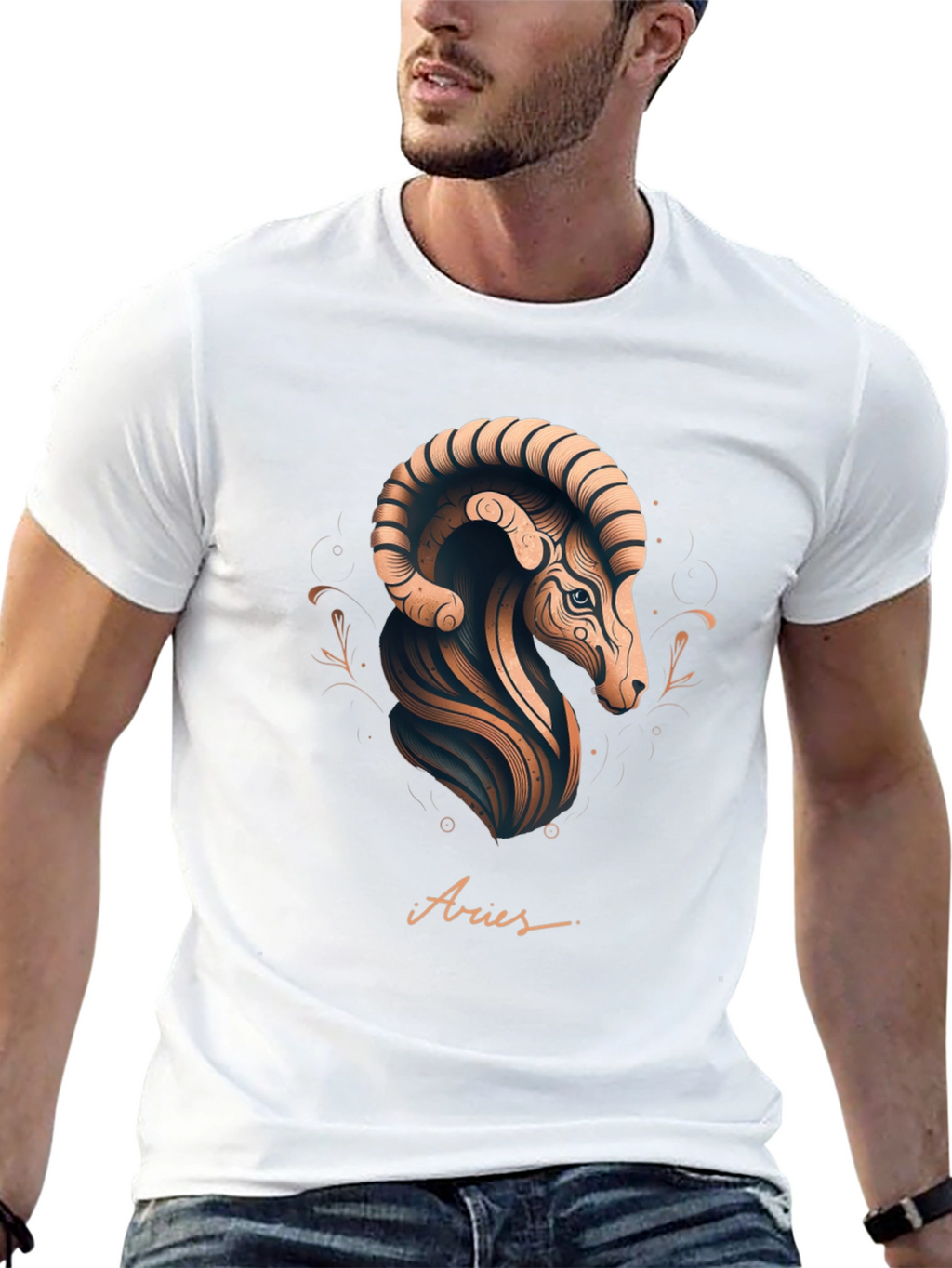 Aries Zodiac Graphic Tee - Black Stylish Design
