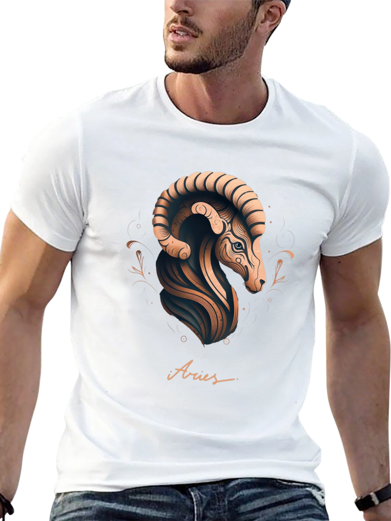 Aries Zodiac Graphic Tee - Black Stylish Design