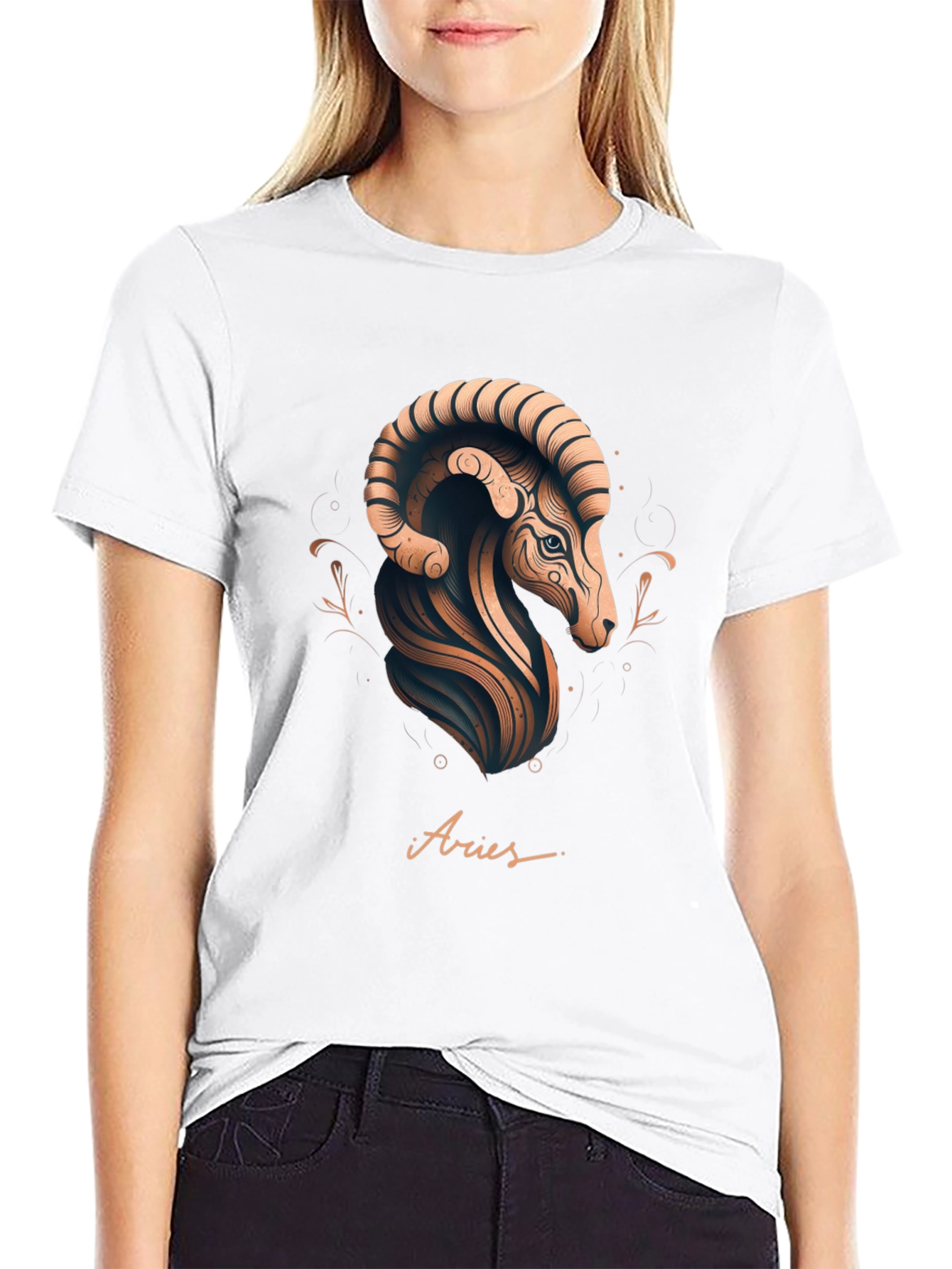 Aries Zodiac Graphic Tee - Black Stylish Design