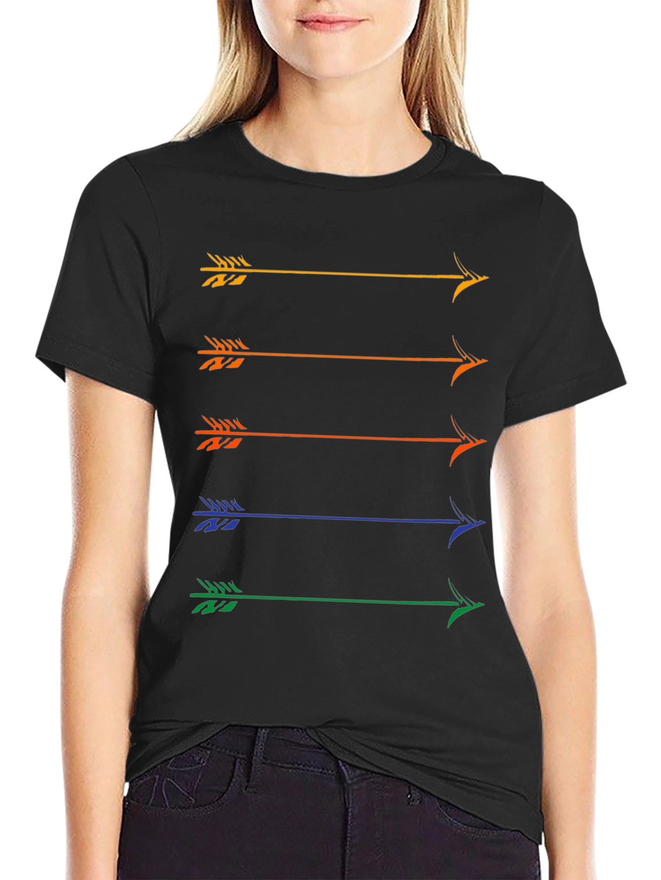 Arrow Graphic Tee - Colorful Arrow Design T-Shirt