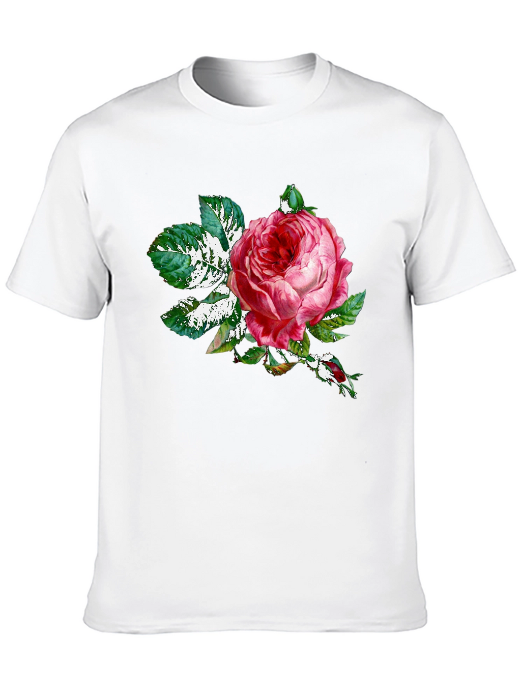 Rose Graphic Tee - Black Cotton T-Shirt
