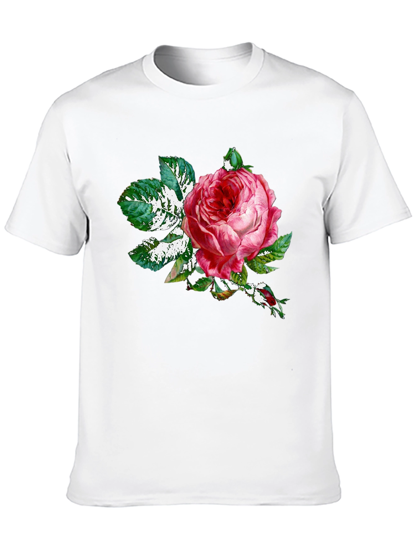 Rose Graphic Tee - Black Cotton T-Shirt